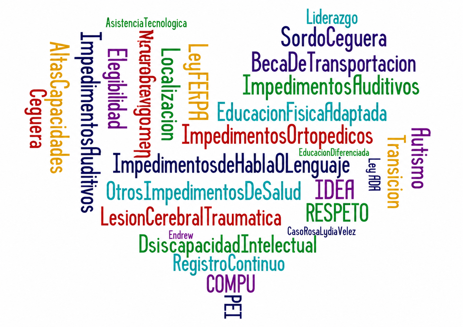 Nube de conceptos en educación especial